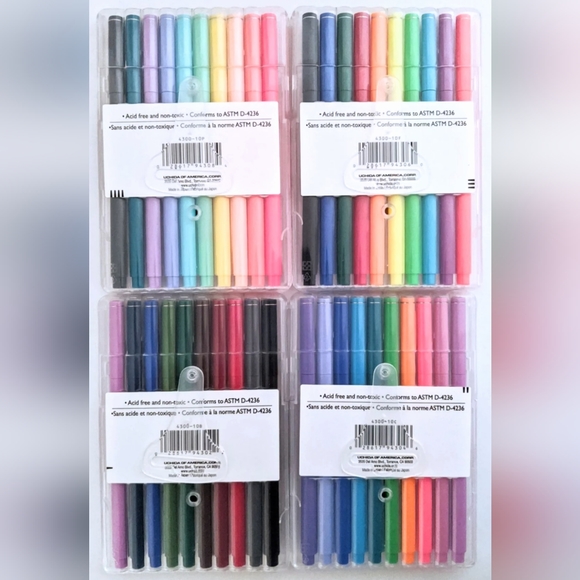 Marvy Uchida Le Pen Set Of 4 Pastel Bright Dark Neon - Picture 7 of 8